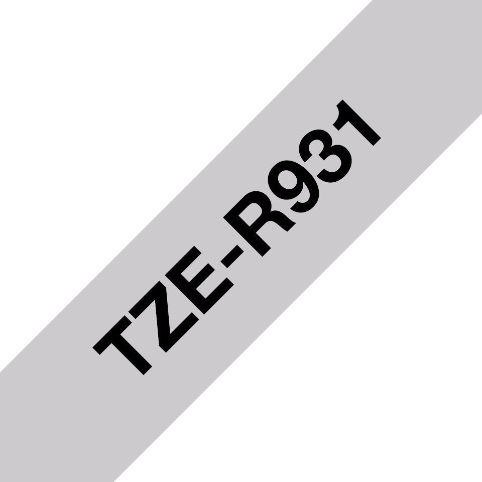 Genuine Brother TZe-R931 Ribbon Tape Cassette – Black on Silver, 12mm wide